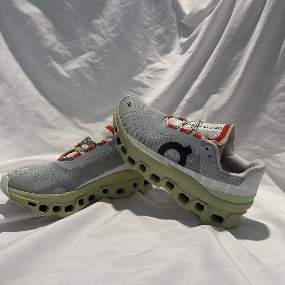 On‎ Cloudmonster Women's Lightweight Running Shoes Gray Green